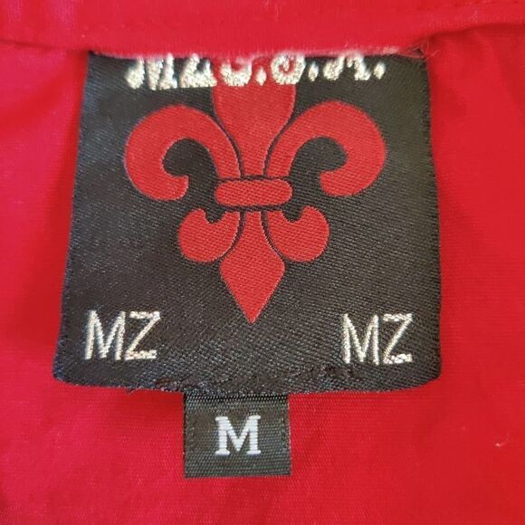 MZ USA embellished cuffed button front shirt sz M - Picture 7 of 8